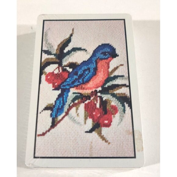 Vtg TDC Plastic Playing Cards Cardinal Bird Double Deck W/ Case Pinochle 1975 - Picture 6 of 9